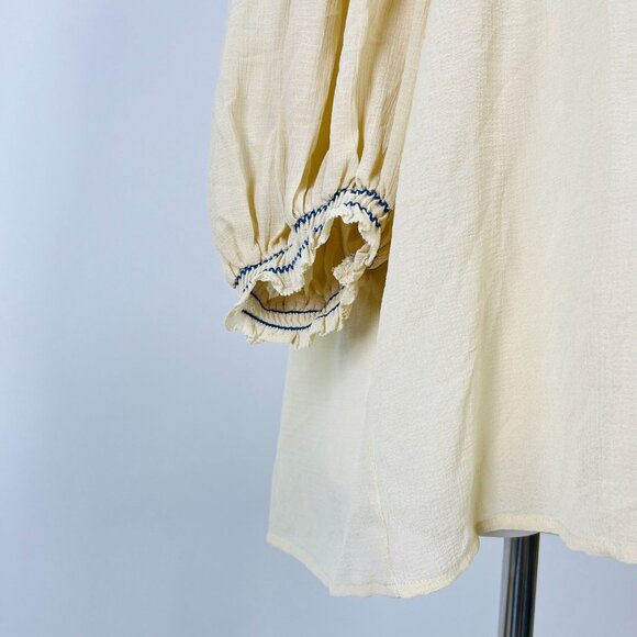 NWOT SEE BY CHLOÉ $465 Embroidered Smocked Georgette Blouse Top Size 36 - Picture 4 of 11